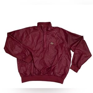 VINTAGE Preppy Lacoste 1/2 zip windbreaker shirt size L in Burgundy excellent